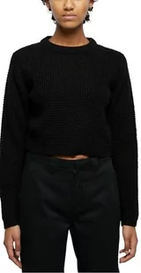 Urban Classics Damska bluza damska Short Waffle Sweater Black 4XL, czarny, 4XL - Bluzy damskie - miniaturka - grafika 1