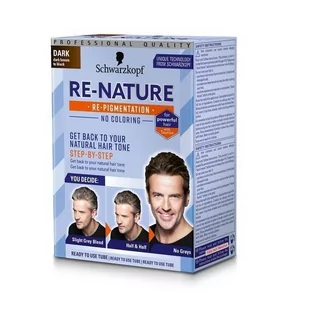 Schwarzkopf Re-Nature Men Dark - krem niwelujący siwe włosy - Farby do włosów i szampony koloryzujące - miniaturka - grafika 1