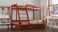Łóżka dla dzieci i młodzieży - Łóżko piętrowe, WNM Group, Theo T1, 2 szuflady, Palisander, 207x127 cm - miniaturka - grafika 1