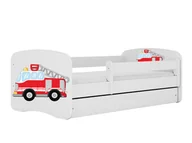 Łóżka dla dzieci i młodzieży - Łóżko dla dziecka, barierka, Babydreams, straż pożarna, białe - miniaturka - grafika 1