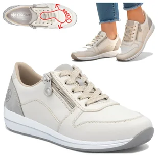 Półbuty Damskie Skórzane RIEKER Beżowe Sneakersy Sportowe Szerokie Wygodne 40 - Półbuty damskie Półbuty Damskie Skórzane RIEKER Beżowe Sneakersy Sportowe Szerokie Wygodne 40 - Półbuty damskie - miniaturka - grafika 1
