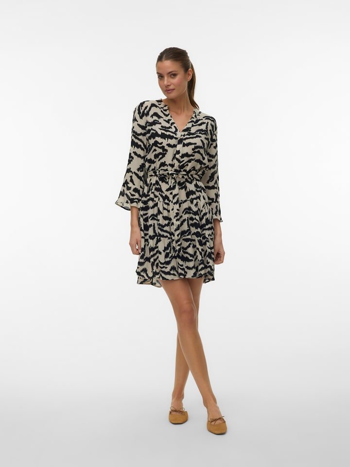 Vero Moda Sukienka w kolorze beżowo-czarnym