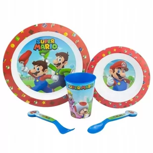 ZESTAW ŚNIADANIOWY SUPER MARIO 5w1 TALERZ MISKA KU - Miseczki i talerzyki dla dzieci - miniaturka - grafika 1