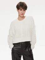 Swetry damskie - ONLY Sweter Malena 15309262 Biały Regular Fit - miniaturka - grafika 1