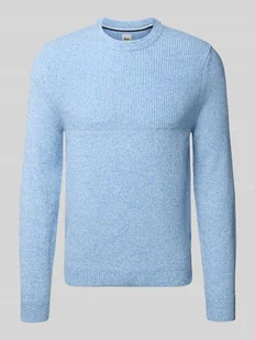 Sweter z dzianiny z prążkowanymi wykończeniami model ‘RICK’ - Swetry męskie Sweter z dzianiny z prążkowanymi wykończeniami model ‘RICK’ - Swetry męskie - miniaturka - grafika 1