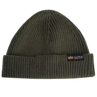 Czapki i chusty sportowe damskie - Czapka Alpha Industries Dockers Beanie 138905142 - zielona - grafika 1