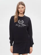 Bluzy damskie - Tommy Hilfiger Bluza Flag Script WW0WW41758 Granatowy Regular Fit - miniaturka - grafika 1