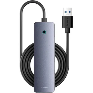 Baseus B0005280B811-07 4w1 UltraJoy Lite 200cm USB-A do 4x USB 3.0 + USB-C 5V Szary - Huby USB - miniaturka - grafika 1