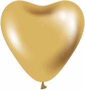 Balony i akcesoria - Balony lateksowe Serca platynowe złote - 30 cm - 6 szt. - miniaturka - grafika 1