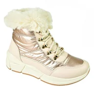 Śniegowce damskie - Śniegowce damskie zimowe botki NEWS 5002 GOLD - miniaturka - grafika 1