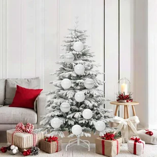 vidaXL Zestaw Bombek Choinkowych 9 pcs Biały - Bombki - miniaturka - grafika 1