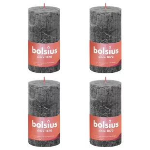 Bolsius Świece pieńkowe Shine, 4 szt., 130x68 mm, szarość burzy - Świece - miniaturka - grafika 1