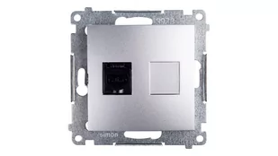 Kontakt Simon Simon 54 Gniazdo komputerowe pojedyncze RJ45 kat.6 z przesłoną srebrny mat D61.01/43 WMDK-0610xx-043 0001-00000-51069 [4351601] - Gniazdka elektryczne - miniaturka - grafika 1