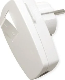 Bachmann Wtyczka z uziemieniem BACHMANN, biała, przełącznik kołyskowy 2-p - Gniazdka elektryczne - miniaturka - grafika 1