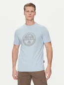 Koszulki męskie - Napapijri T-Shirt S-Bollo NP0A4I3C Błękitny Regular Fit - miniaturka - grafika 1