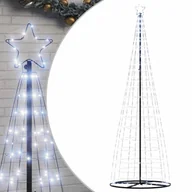 Choinki - vidaXL Stożkowa choinka z lampek, 550 zimnych białych LED, 304 cm - miniaturka - grafika 1