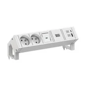 Gniazdka elektryczne - BACHMANN DESK2 biały 2xUTE 1xswitch 1xUSB A/C 22W 0,2m GST18 - miniaturka - grafika 1