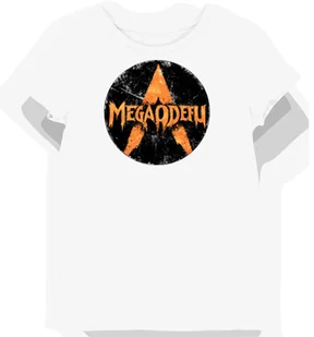 Koszulka damska biała z nadrukiem Megadeth pomarańczowy blask L - Koszulki i topy damskie - miniaturka - grafika 1