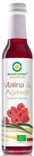 Bio Food SYROP MALINA Z AGAWĄ BIO 250 ml - - Zdrowa żywność - miniaturka - grafika 1