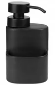 Mydelniczki i dozowniki mydła - Czarny Dozownik Na Płyn Mydło Z Pojemnikiem Como - miniaturka - grafika 1