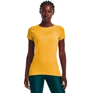 Koszulki sportowe damskie - Damska koszulka treningowa UNDER ARMOUR HG Armour SS - żółta - miniaturka - grafika 1