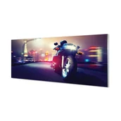 Tablice i flipcharty - Panel dekoracyjny Motocykl miasto niebo 125x50 cm - miniaturka - grafika 1