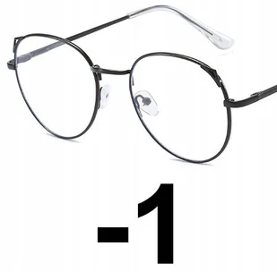 Okulary metal korekcyjne minusy kocie uszy -1 - Okulary korekcyjne, oprawki, szkła - miniaturka - grafika 1
