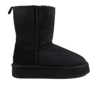 Śniegowce damskie - Buty damskie Emu Australia Stinger Lo Flatform W13190BLAK - czarne - miniaturka - grafika 1