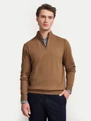 Swetry męskie - Bugatti Sweter 7500 65520B Brązowy Regular Fit - miniaturka - grafika 1