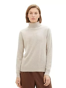 Podstawowy damski sweter z golfem TOM TAILOR, 32398-chmurki szary melanż, XXL - Swetry damskie - miniaturka - grafika 1