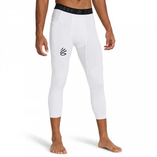 Męskie legginsy treningowe 3/4 Under Armour Curry Brand - białe - UNDER ARMOUR - Spodnie sportowe męskie - miniaturka - grafika 1