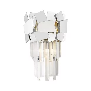 Zuma Line LAMPA ścienna QUASAR W0506-02A-B5AC szklana OPRAWA glamour kinkiet crystals srebrny przezroczysty W0506-02A-B5AC - Lampy ścienne - miniaturka - grafika 1