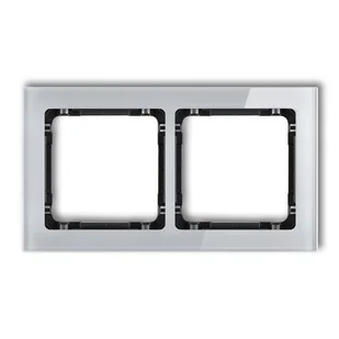 Karlik Ramka podwójna DECO efekt szkła szary/czarny - Klawisze i ramki - miniaturka - grafika 1