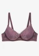 Biustonosze - Fioletowy Koronkowy Biustonosz Push-Up Regulowanych Ramiączkach Yloena - miniaturka - grafika 1