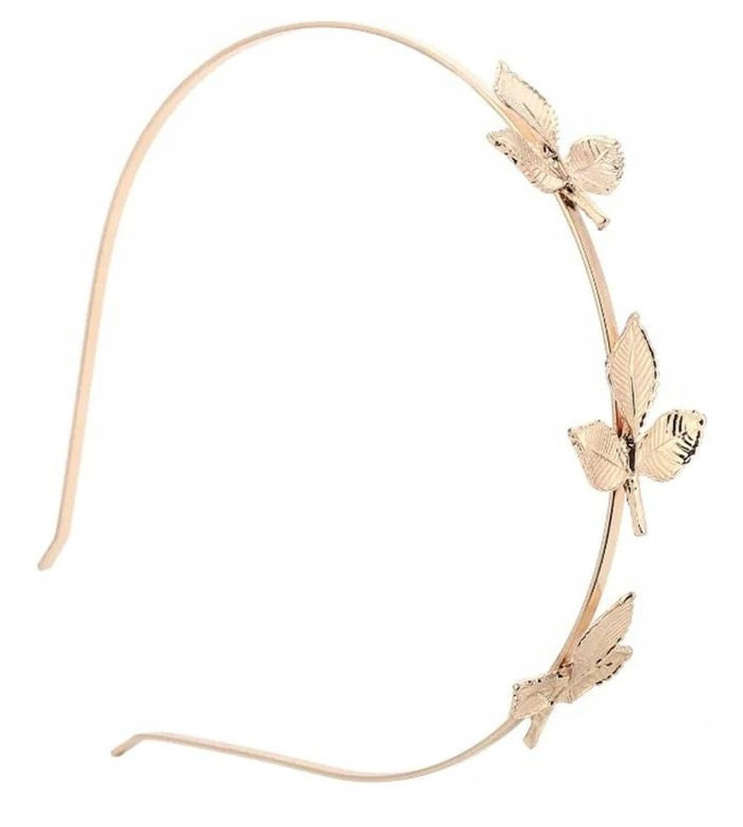 ECARLA_Opaska do włosów listki Miedziana