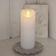 Świece - Świeca Led woskowa GLOW biała 15cm - miniaturka - grafika 1