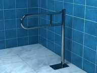 Akcesoria dla osób starszych i niepełnosprawnych - Poręcz dla niepełnosprawnych łukowa stała podłogowa 60 cm Makoinstal PSP 760S - miniaturka - grafika 1