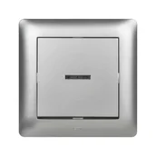 Wyłączniki światła i elektryczne - Wyłącznik pojedynczy schodowy z podświetleniem ASTORIA srebrny ELEKTRO-PLAST - miniaturka - grafika 1