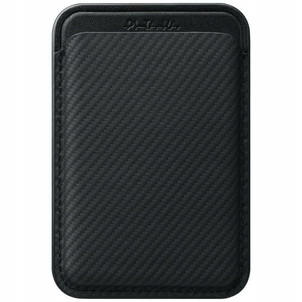 Portfel magnetyczny Pitaka Woven Wallet MagSafe do telefonu czarno szary
