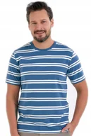 Koszulki męskie - T-shirt Męski Bawełniany w Paski Klasyczny Krótki Rękaw Koszulka MORAJ - L - miniaturka - grafika 1