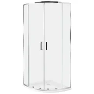 Kabiny prysznicowe - Beliani Kabina prysznicowa JUKATAN 80 x 80 x 185 cm Srebrny - miniaturka - grafika 1