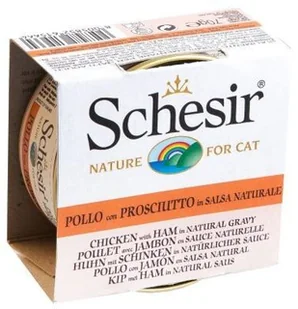 Schesir w bulionie, 6 x 70g - Filet z kurczaka z szynką - Mokra karma dla kotów - miniaturka - grafika 3