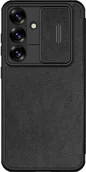 Etui i futerały do telefonów - Nillkin Etui z klapką i ochroną aparatu Qin Pro do Galaxy S25, czarne - miniaturka - grafika 1