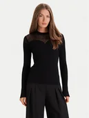 Swetry damskie - Morgan Sweter 252-MAMDO Czarny Slim Fit - miniaturka - grafika 1