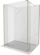 Ścianki i drzwi prysznicowe - Mexen Kioto ścianka prysznicowa Walk-in 90 x 75 x 40 cm, transparent, złota - 800-090-075-221-50-00-040 - miniaturka - grafika 1