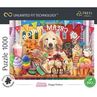 Trefl Prime - Puzzle UFT Cuteness Overload: Doggy Peekers - 1000 Elementów, Najgrubsza Tektura, BIO, Psy, Zwierzęta, Słodki Obrazek, Słodycze, Lody, Kreatywna Rozrywka dla Dorosłych i Dzieci od 12 Lat 10699 - Puzzle - miniaturka - grafika 1