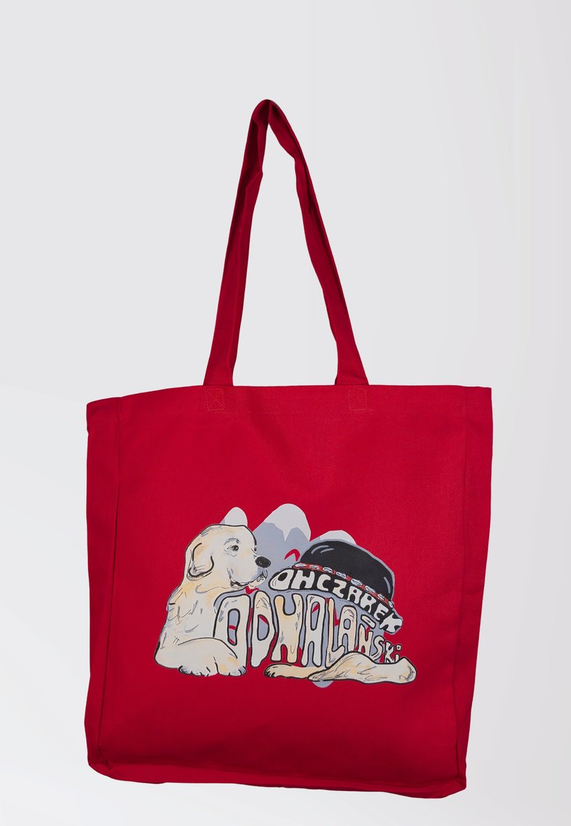 POJEMNA TORBA - OWCZAREK PODHALAŃSKI - PIES - CZERWONA