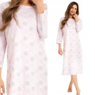 Bielizna nocna - Nocna bawełniana koszula damska Regina 161 różowy L / 40 Różowy - miniaturka - grafika 1