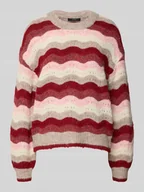 Swetry damskie - Sweter o kroju relaxed fit z dzianiny z dodatkiem wełny model ‘DOJA’ - miniaturka - grafika 1