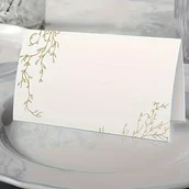 Inne - TEMU Zestaw 25 Sztuk Kartek do Namiotu w Złotej Foli - Eleganckie Kartki na Stół na Wesela, Bankiety i Etykiety do Bufetów - miniaturka - grafika 1